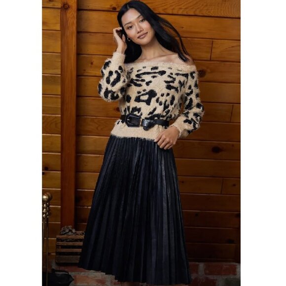 Lulus Off-The-Shoulder Leopard Sweater - Picture 3 of 9